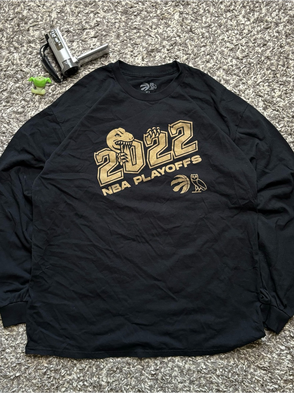 2022 NBA Playoffs Raptors Long Sleeve T-Shirt - Black/Gold